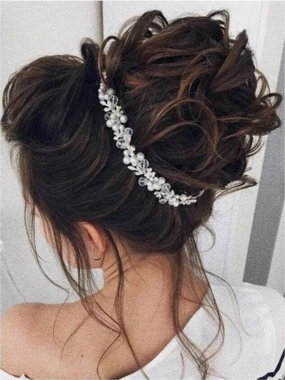 Pearl Bridal Wedding Hair Tiara Hair Accessories Vine/ Hairpiece for Bride, Bridesmaid Flower Girl in Silver