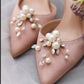 Wedding Shoe Clips, Bridal Shoe Clip, Pearl and Crystal Wedding Shoe Accessories Shoe Decoration X24