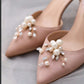 Wedding Shoe Clips, Bridal Shoe Clip, Pearl and Crystal Wedding Shoe Accessories Shoe Decoration X24